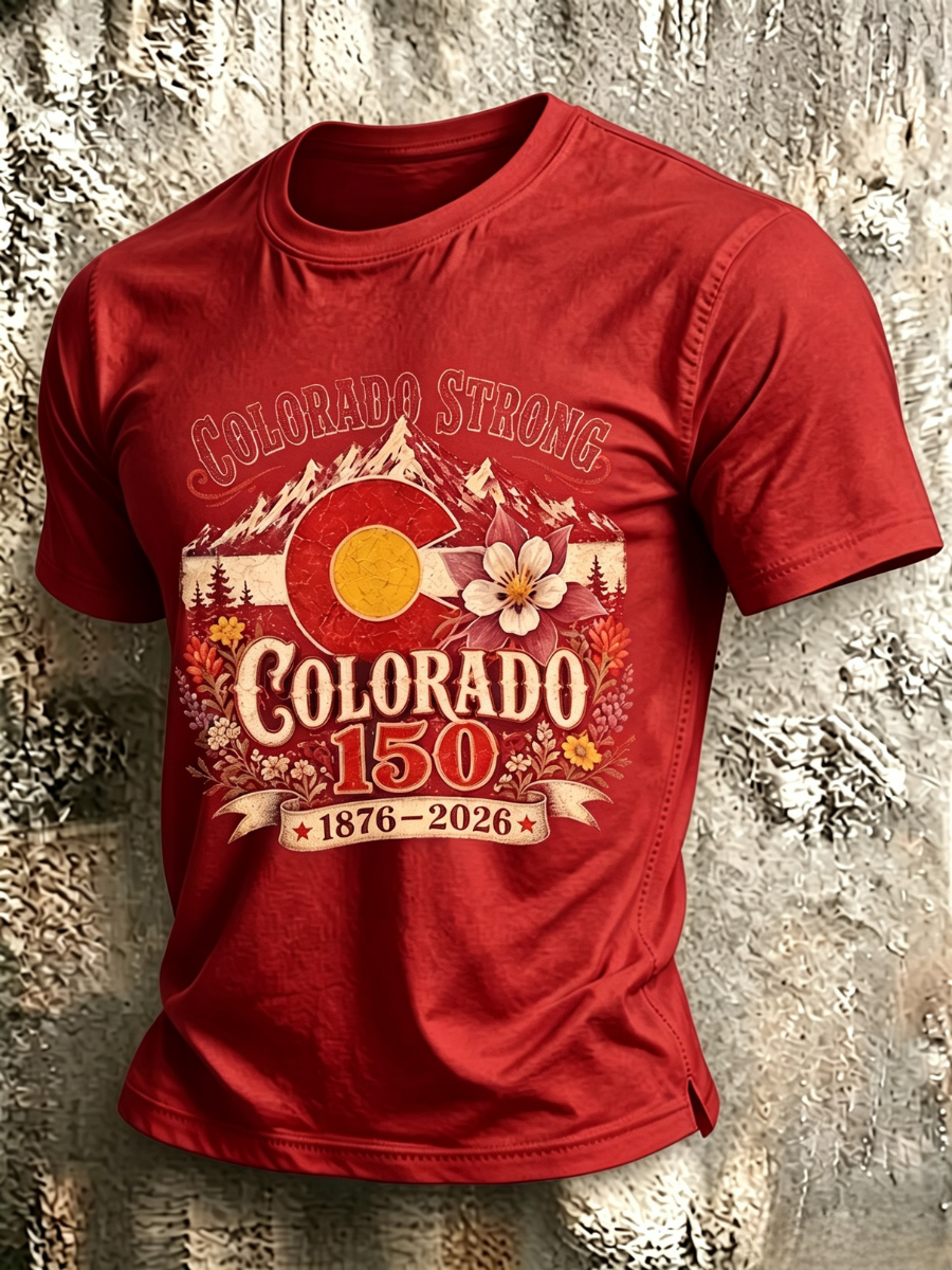 Men's Colorado Strong Print Short Sleeve T-Shirt