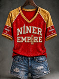 Women's Football Print Casual T-Shirt