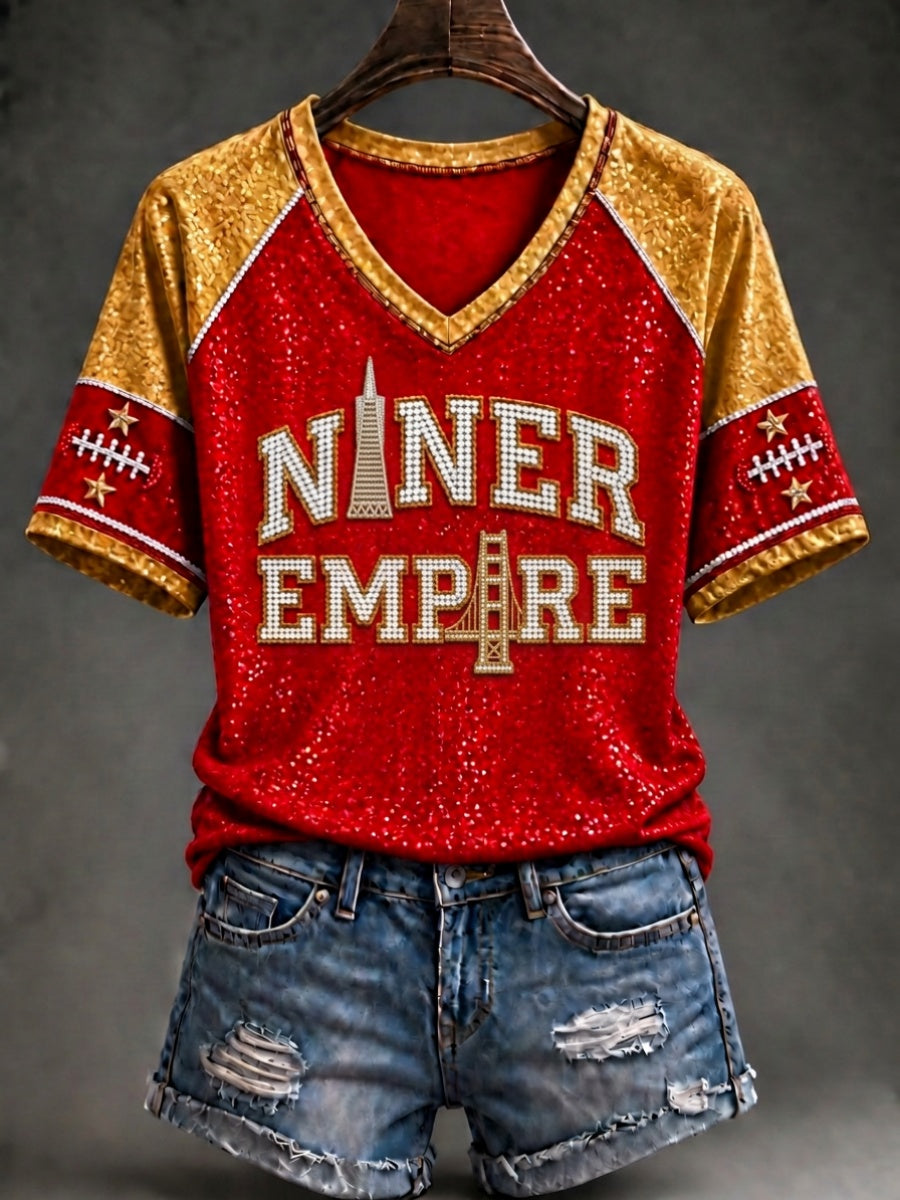 Women's Football Print Casual T-Shirt