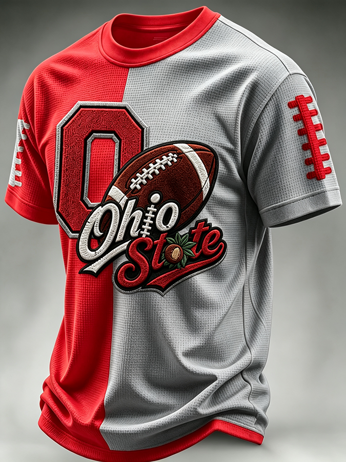 Men's Football Pattern Waffle T-Shirt