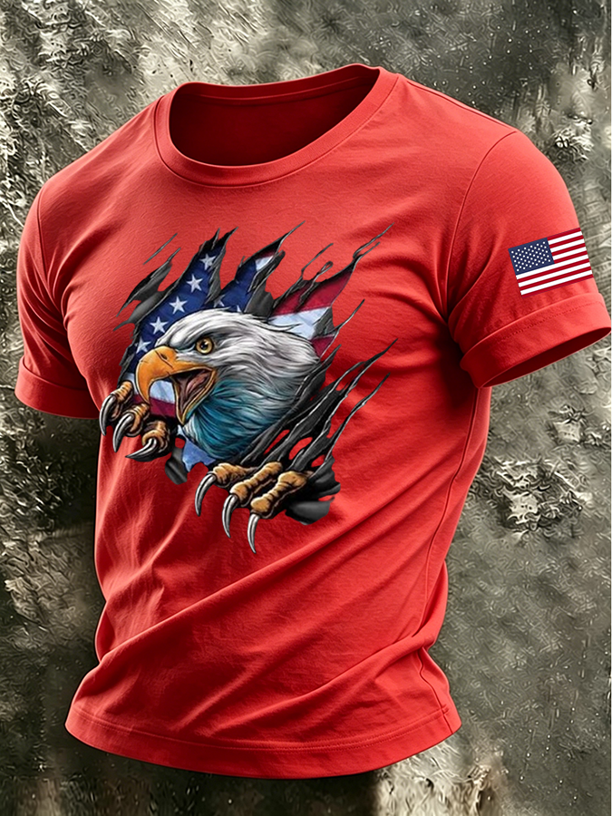 Men'S America Flag Printed Casual T-Shirt