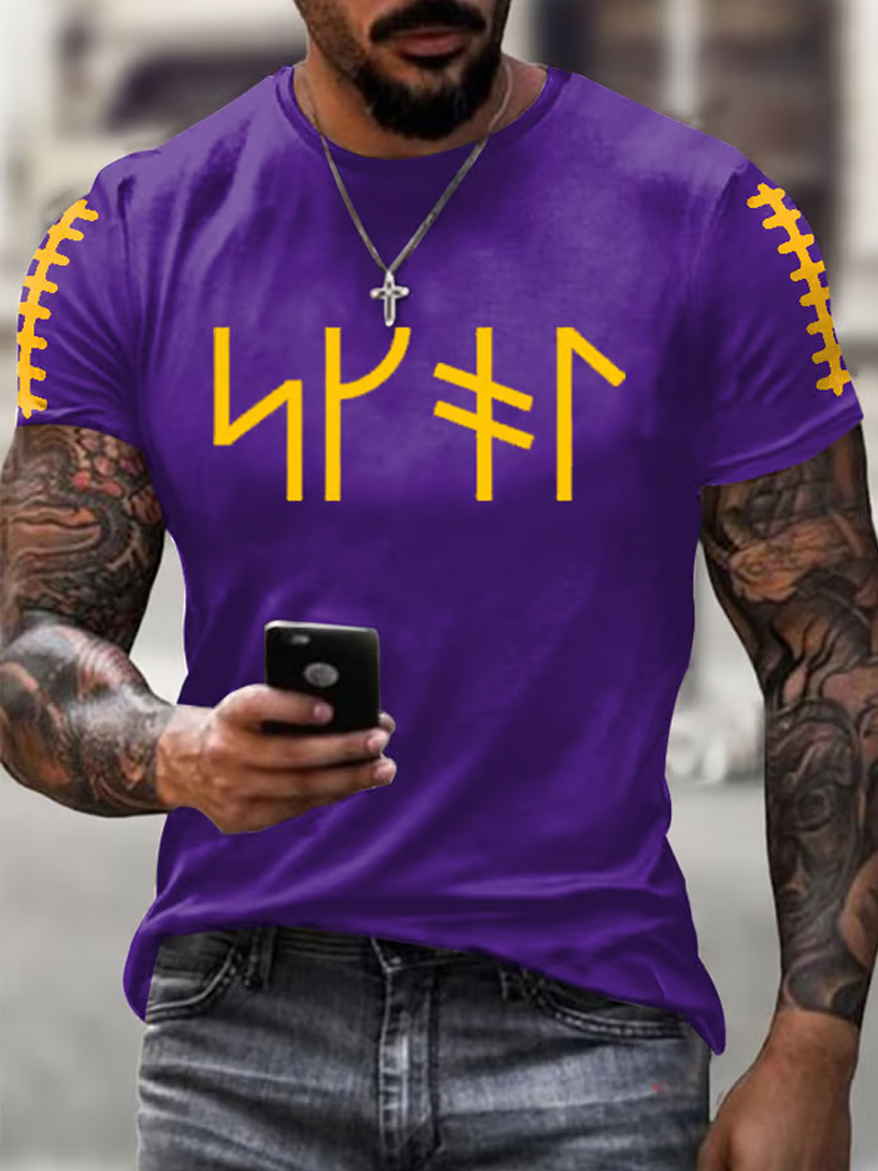 Men's Football Print Short-Sleeve T-Shirt