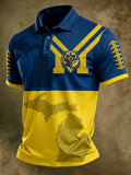 Men'S Football Pattern Retro Polo Shirt