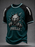 Men'S Eagles Fans Football Print Short Sleeve T-Shirt