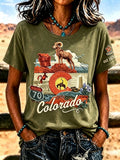 Women's Colorado 150years Anniversary Casual T-shirt