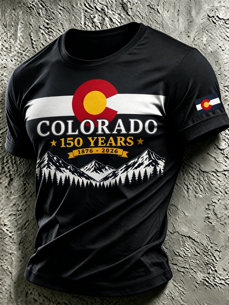 Men's Colorado 150years Anniversary Casual T-shirt