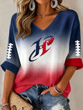 Women'S Football Print Waffle Top