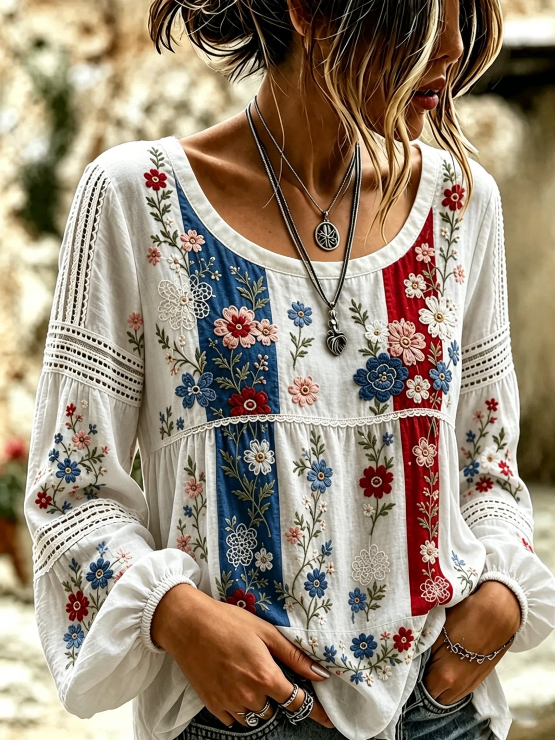 Women's Casual 250th Anniversary Printed Loose-fitting Shirt