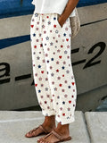 Women's Retro America 250th Anniversary Print Casual Pants