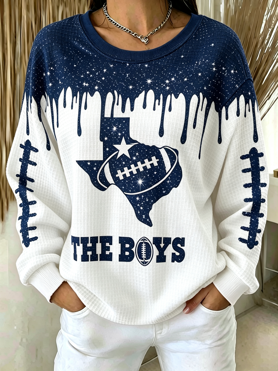 Women'S Football Printed Waffle T-Shirt