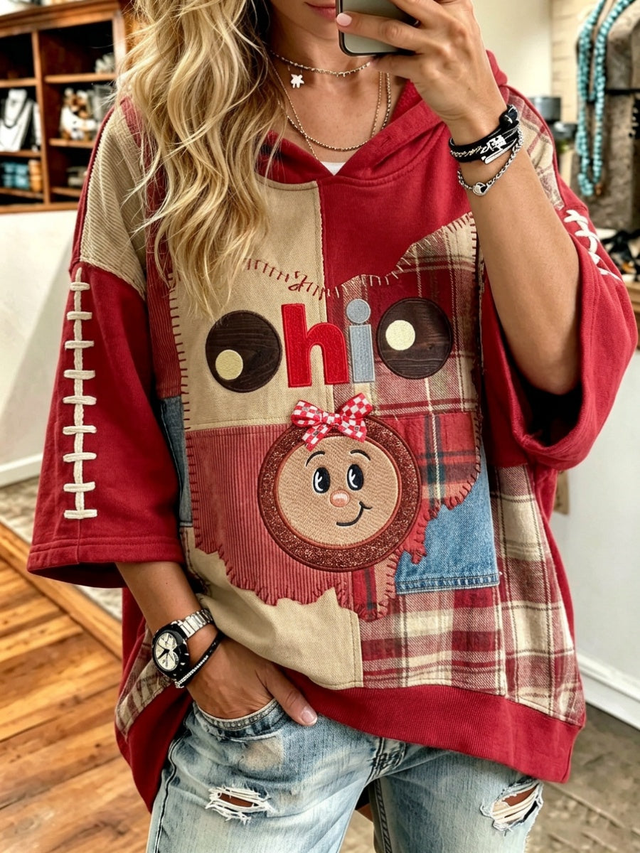 Women's Football Pattern Hoodie