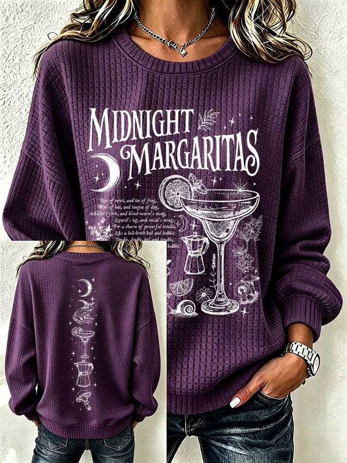 Women's Midnight Margaritas Print Hooded Sweatshirt