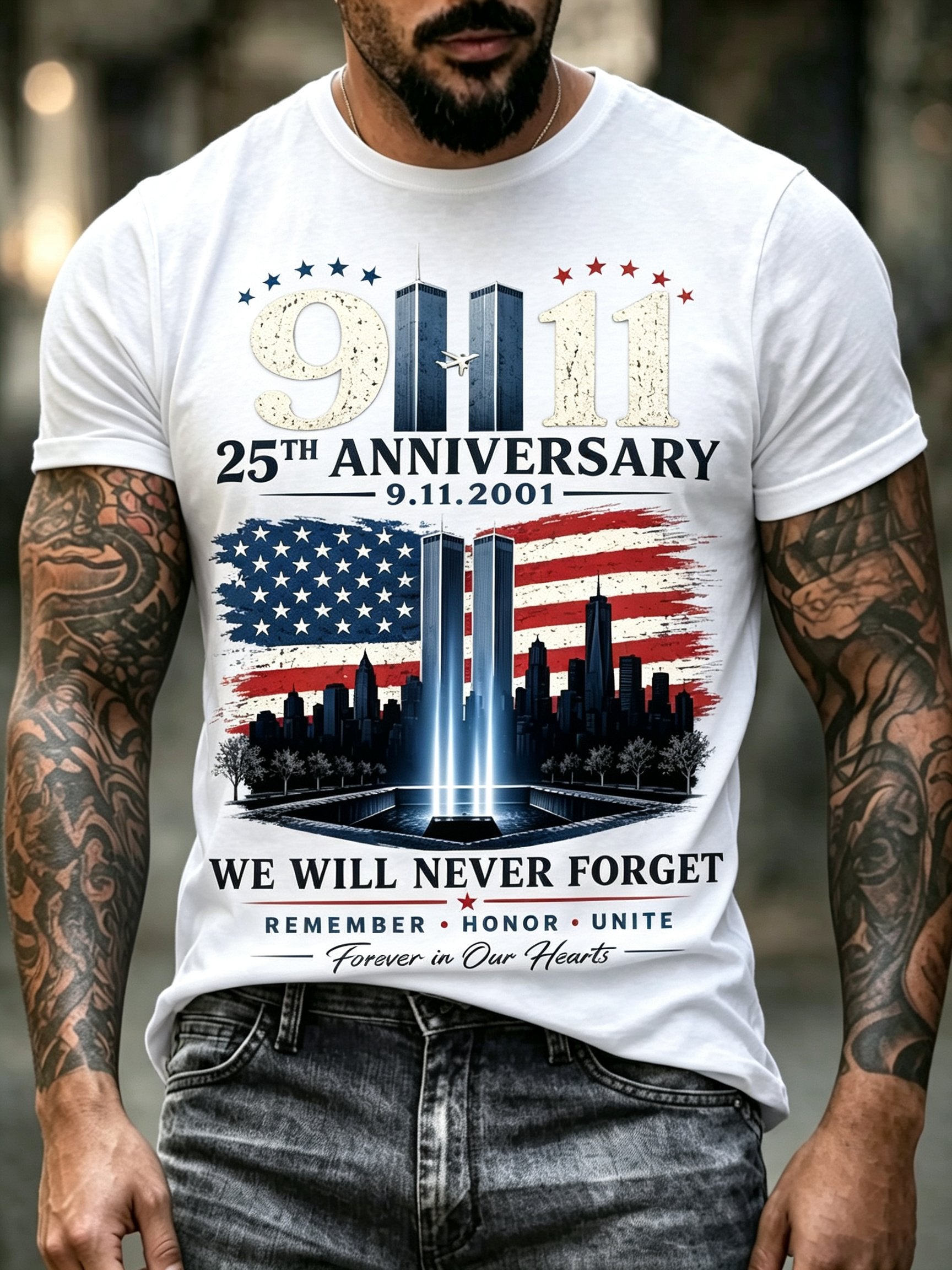 Men's 9.11 Never Forget Printed T-shirt