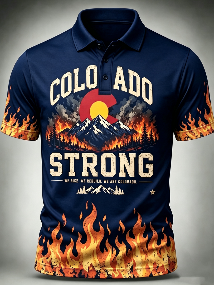 Men'S Colorado Strong Print Short Sleeve T-Shirt