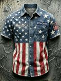 Men'S Casual 250Th Anniversary Printed Collar Shirt