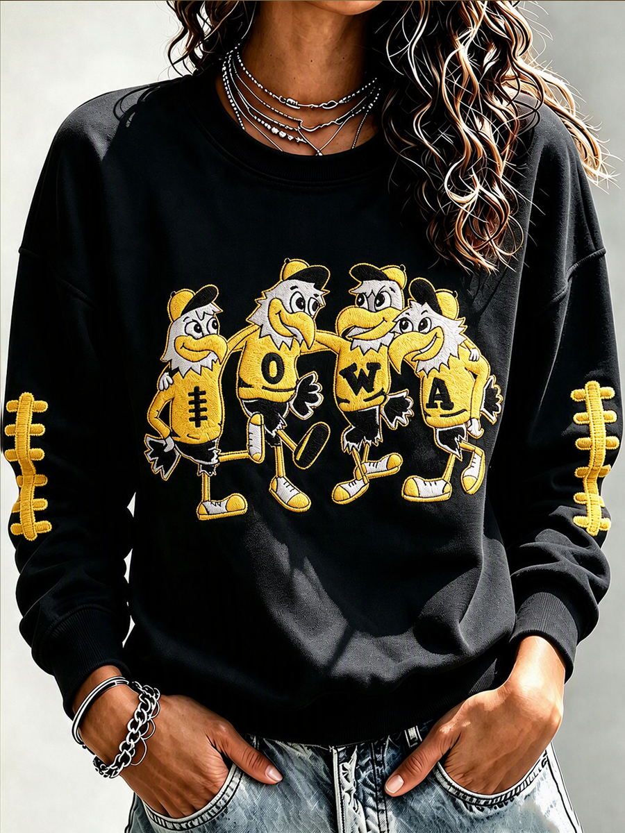 Women'S Retro Rugby Round Neck Sports Shirt