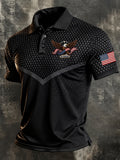 Men's The United States Of America Print Casual Polo Shirt