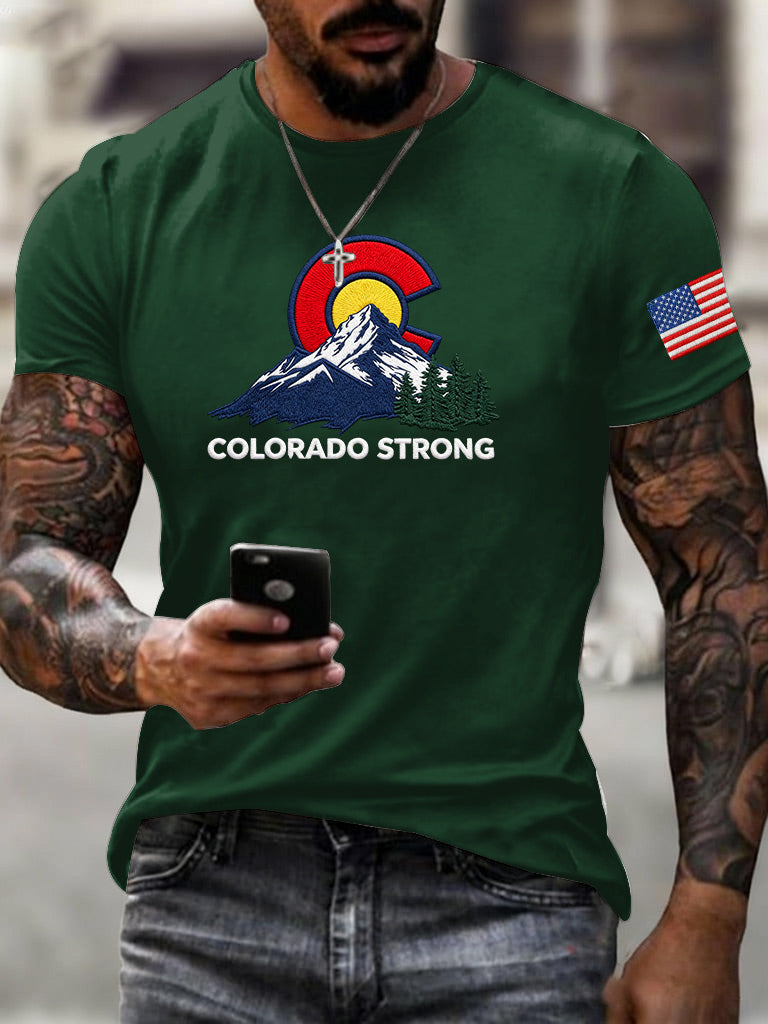 Male COLORADO STRONG Printed T-Shirt
