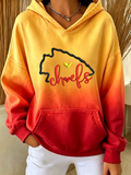 Women's Football Printed Vintage Hoodie