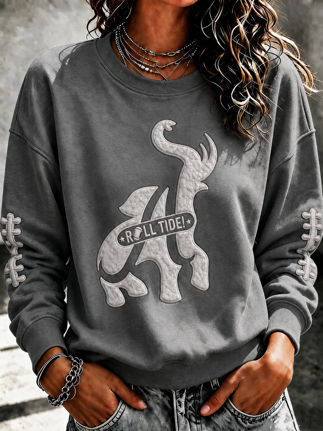 Ladies' Rugby Printed Round Neck T-Shirt