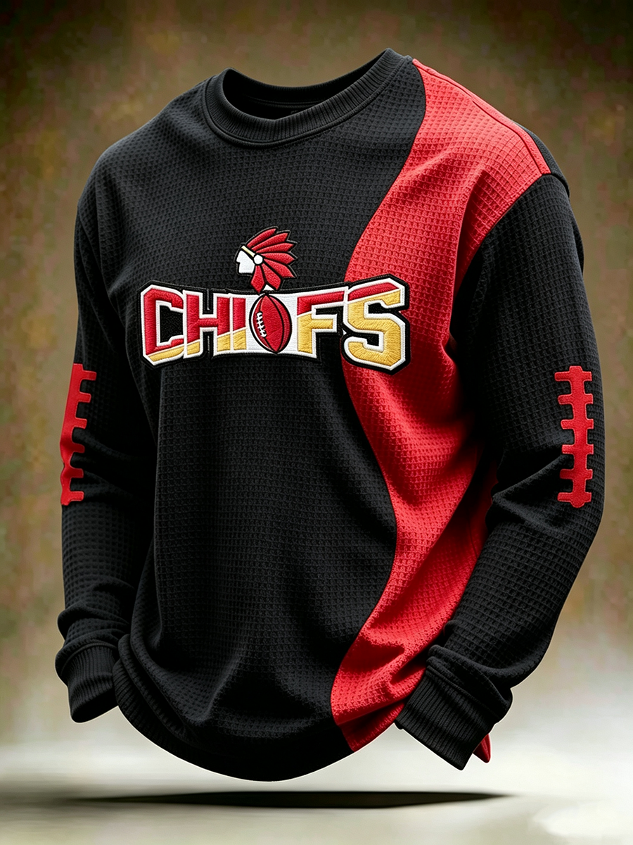 Men'S Football Printed Waffle T-Shirt