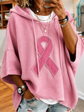 Women Breast cancer awareness Print Oversized Hoodie