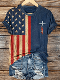 Women's USA 250 Years Printed Casual T-Shirt