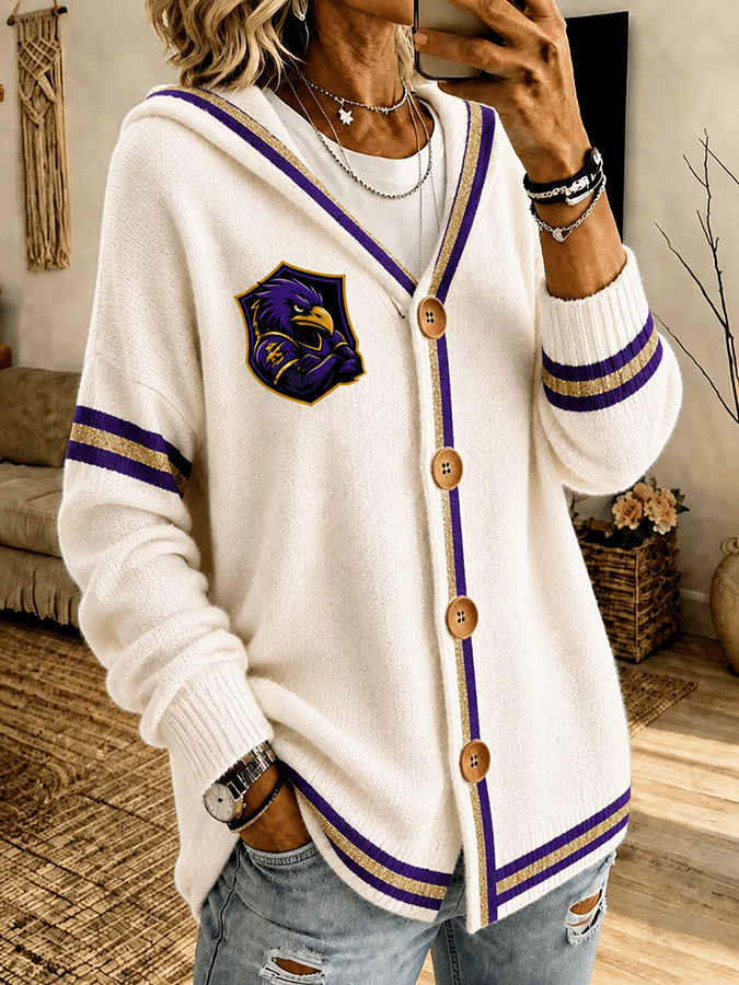 Women'S Rugby Match Long Sleeved Cardigan