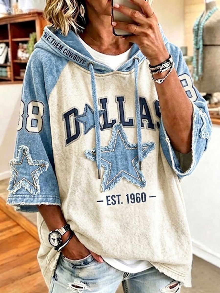 Women's Football Printed Casual Hoodie
