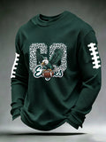 Men's Football Fan Round Neck Waffle Sweatershirt