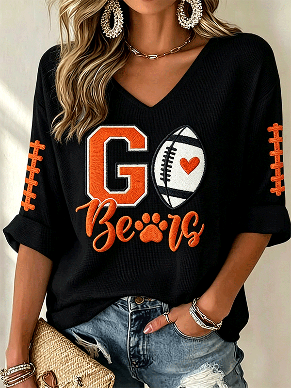 Women'S Football Casual Printed Top