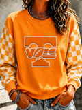 Women'S Retro Football Round Neck Sports Shirt