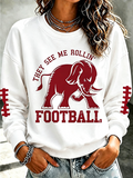 Women'S Rugby Printed Round Neck Top