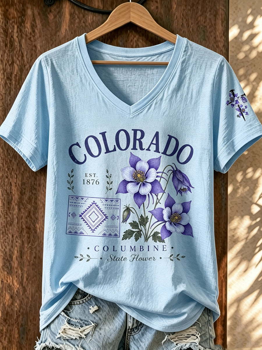Women'S Colorado Printed V-Neck T-Shirt