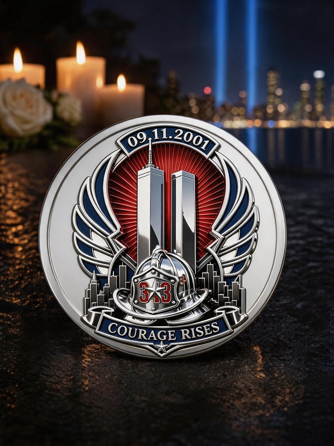 Unisex America's 9/11 Patriot Day Print Pin-back Button