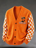 Men'S Football Game Day Print Casual Cardigan