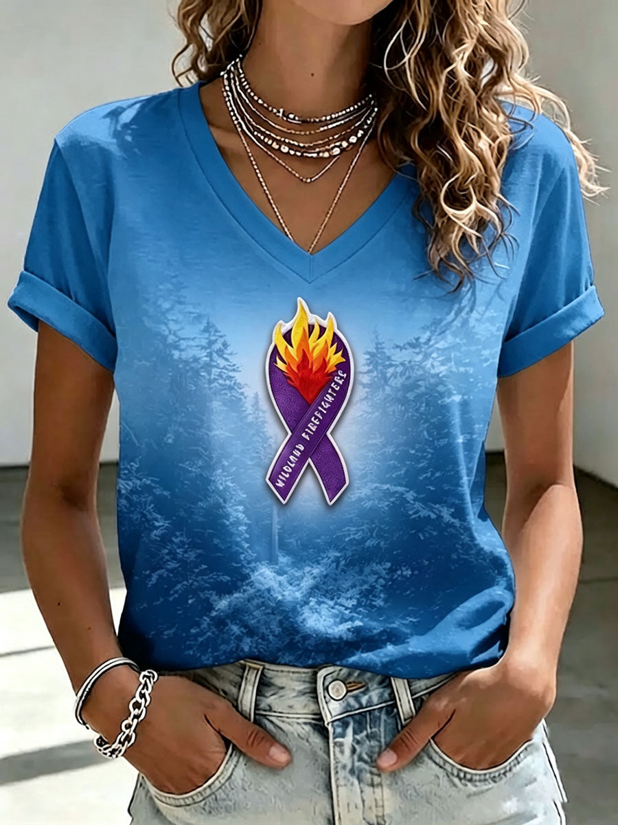Women'S Colorado Deep Forest Fire Logo Casual T-Shirt
