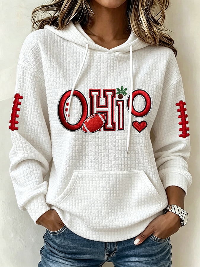 Women's University Football Team Fans Print Sweatshirt