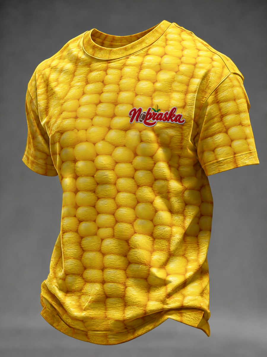 Men's Football Fan Printed Printed Casual T-Shirt