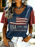 Women's Casual Retro Print T-Shirt