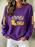 Women's Football Print Casual Sweatshirt