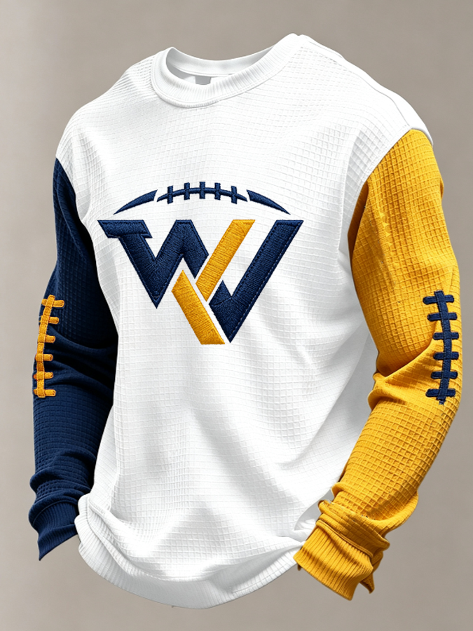 Men'S Football Printed Waffle T-Shirt