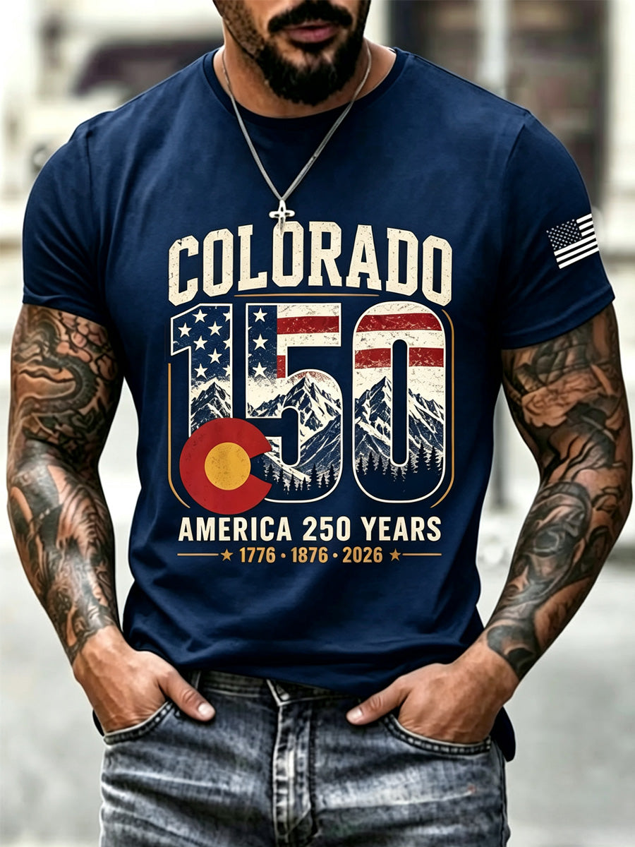 Men'S Colorado Print Short Sleeve T-Shirt