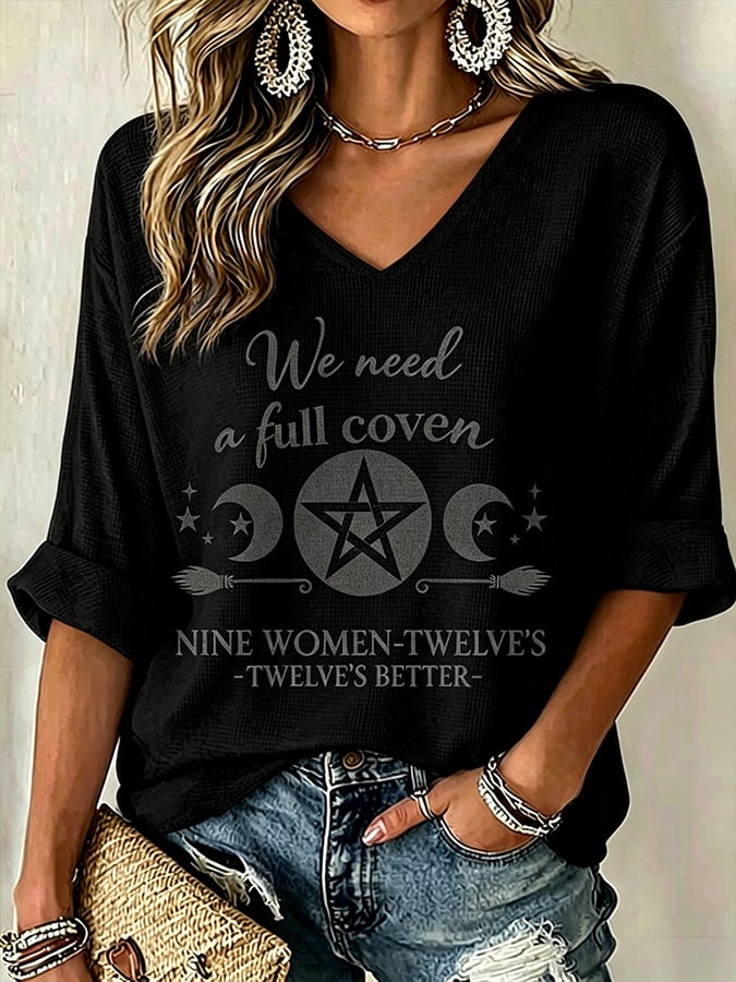 Women's Midnight Margaritas Print V Neck Top