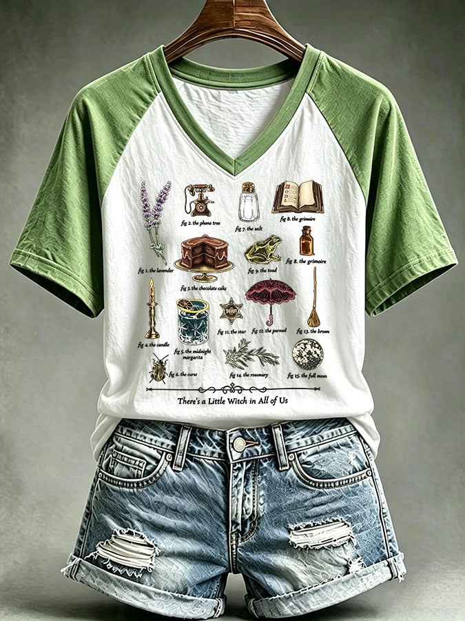 Women's There's A Little Witch In All Of Us Print Casual T-shirt
