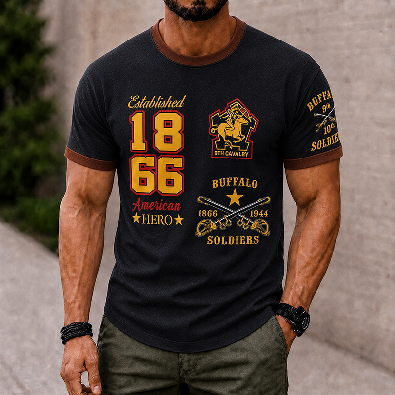 Men's Buffalo Soldier Summer Crew Neck T-Shirt