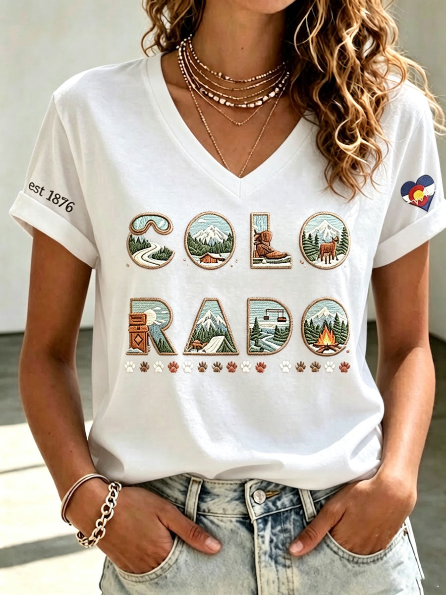Women's Colorado 150years Anniversary Casual T-shirt