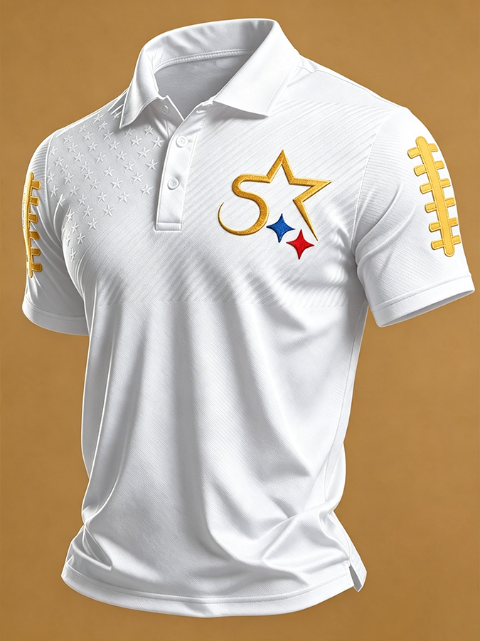 Men's Football Print Casual Printed T-shirt