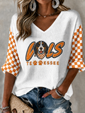 Women'S Football Print Waffle Top