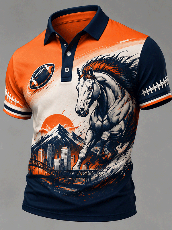 Men'S Sports Football Polo Shirt